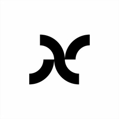 Abstract initial letter X or N logo design with infinity concept.