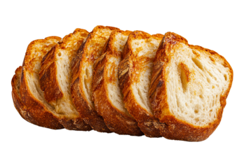 Sliced Artisan French Bread on Black Background for bakery menu, sliced artisan french bread on black background for food packaging, sliced artisan french bread on black background for cooking blog 