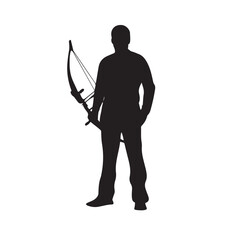 Archer silhouette vector illustration for archery hunting and sport
