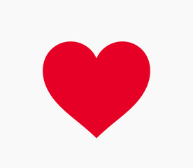 Perfect red heart icon. Vector illustration. Element for design isolated on white background.