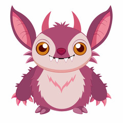 Fototapeta premium Monster pink doll . Popular expensive children's Chinese toy. Isolated vector illustration on white background