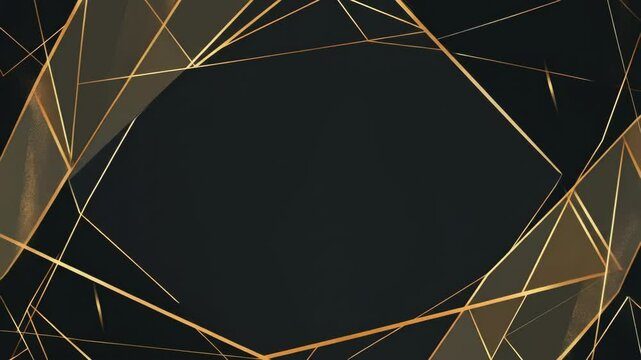 Dynamic gold and black geometric pattern transitioning in continuous sequence