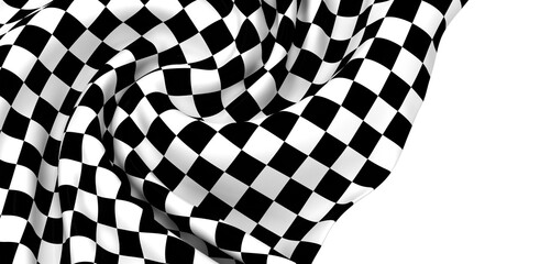 High-resolution image of a waving checkered flag, perfect for racing, sports, and competition...