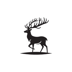 **"Elegant Deer Vector Silhouette: Graceful Forest Animal Design Featuring Majestic Antlers, Slender Body, and Calm Stance in Clean, Minimalist Style for Crafts and Digital Art"**

