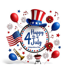 Obraz premium Glittering Independence Day: Sparkling Patriotic Text