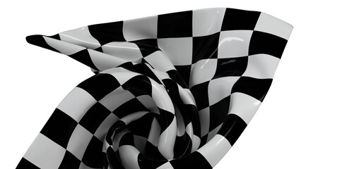 High-resolution image of a black and white checkered flag, perfect for sports, racing, or...