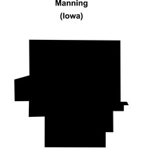 Manning (Iowa) blank outline map