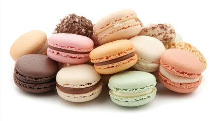 Obraz premium Assorted colorful macarons pastry collection