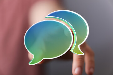 Abstract image of speech bubbles, ideal for communication, discussion, and collaboration concepts.