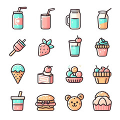 Food and beverage set icon