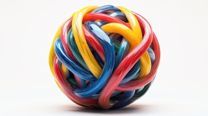 Abstract colorful intertwined glass sphere