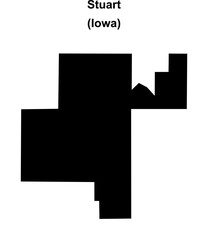 Stuart (Iowa) blank outline map
