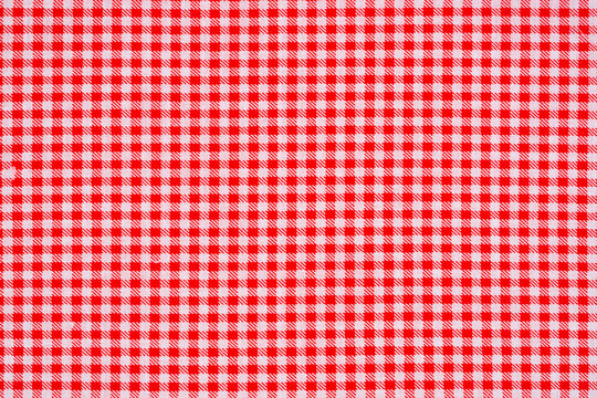 Red Plaid Textile Pattern Texture as Background.