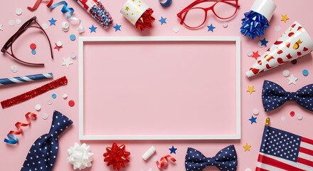 Obraz premium Patriotic Party Supplies Frame 4th of July Celebration