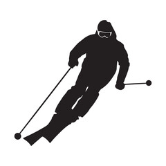 Skiing silhouette winter sport downhill skiing ski resort activity