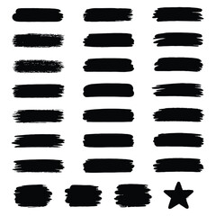 Brush Stroke Icon Set – Vector Paint Elements for Art, Design & Highlights