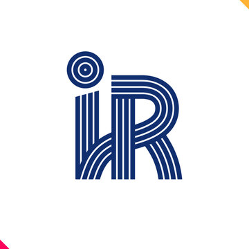Parallel line monogram initial logo, combination of letter I and R. Best for name abbreviation.