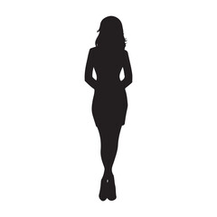 Silhouette of a woman in dress vector illustration business woman