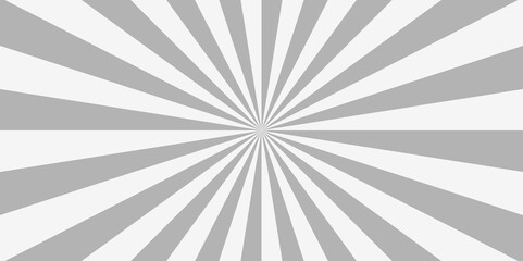 Retro abstract explosion white and gray vintage ray sunrise star sunbeam texture background. vector illustration circle light banner cartoon add design.	