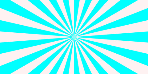 Retro abstract explosion colorful blue vintage ray sunrise star sunbeam texture background. vector illustration circle light banner cartoon add design.	