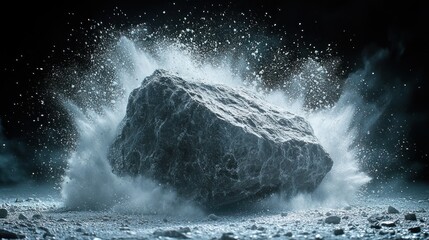 Massive rock explodes in a cosmic dust cloud