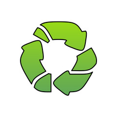 Recycle icon set with green gradient styles. Perfect for eco-friendly designs, sustainability projects, and waste management. Editable EPS vector for versatile use.	