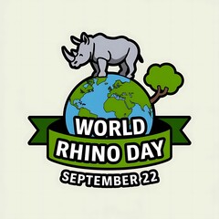 World rhino day vector illustration