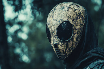 A humanoid figure with an ancient