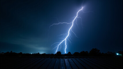 Stunning Lightning Strike During Stormy Night