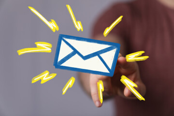 Bright, stylized email icon,perfect for communication, inbox, and online messaging concepts.