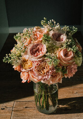 Copy of 001 (Art) Pink Flower  - Green rose