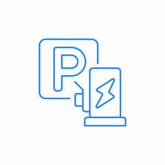 ev charging parking icon sign vector