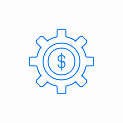 financial management gear icon sign vector