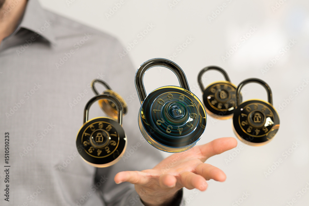Poster Secure your digital assets with robust passwords and encryption.  Learn best practices for online safety.