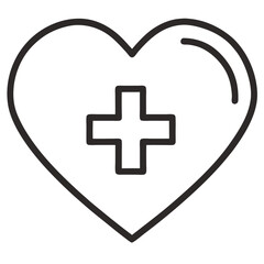Obraz premium Heart with cross medical healthcare symbol icon design