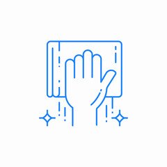 hand wiping clean icon sign vector