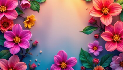 flower in a seamless background   a vibrant and colorful image of a flower with an ample amount of white space at the top for text overlay