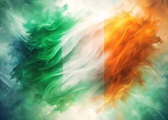 St. Patrick's Day Irish Flag Watercolor Long Exposure Photography