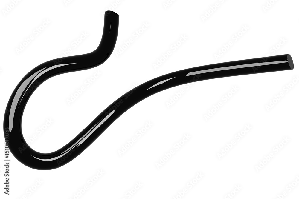 Aufkleber 3d shiny abstract shape object, 3d rendering glossy steel, sleek shape design element, futuristic, s