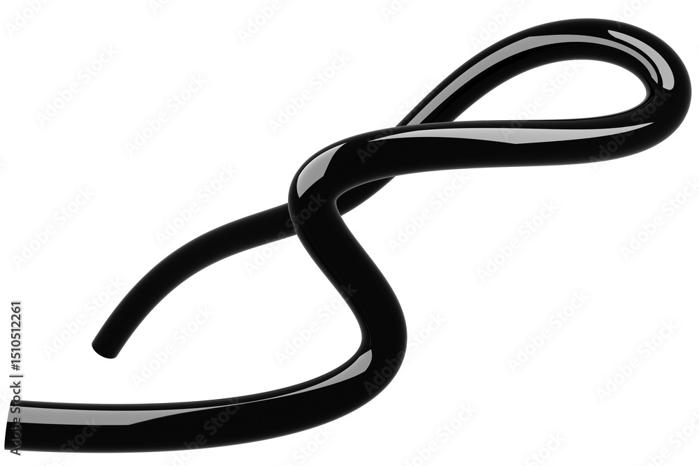 Poster 3d shiny abstract shape object, 3d rendering glossy steel, sleek shape design element, futuristic, s