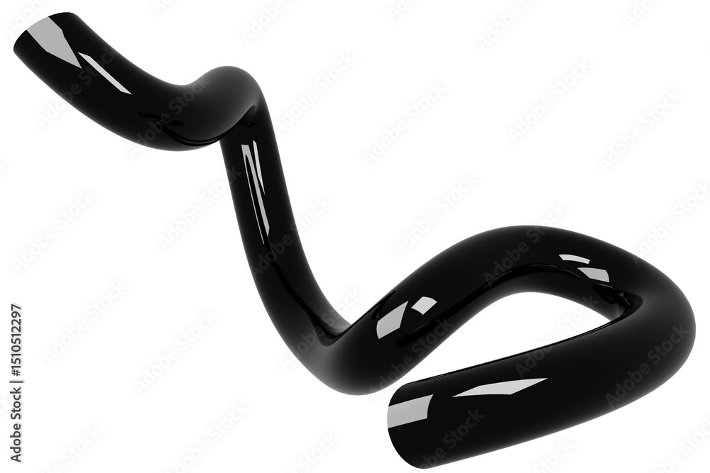 Poster 3d shiny abstract shape object, 3d rendering glossy steel, sleek shape design element, futuristic, s