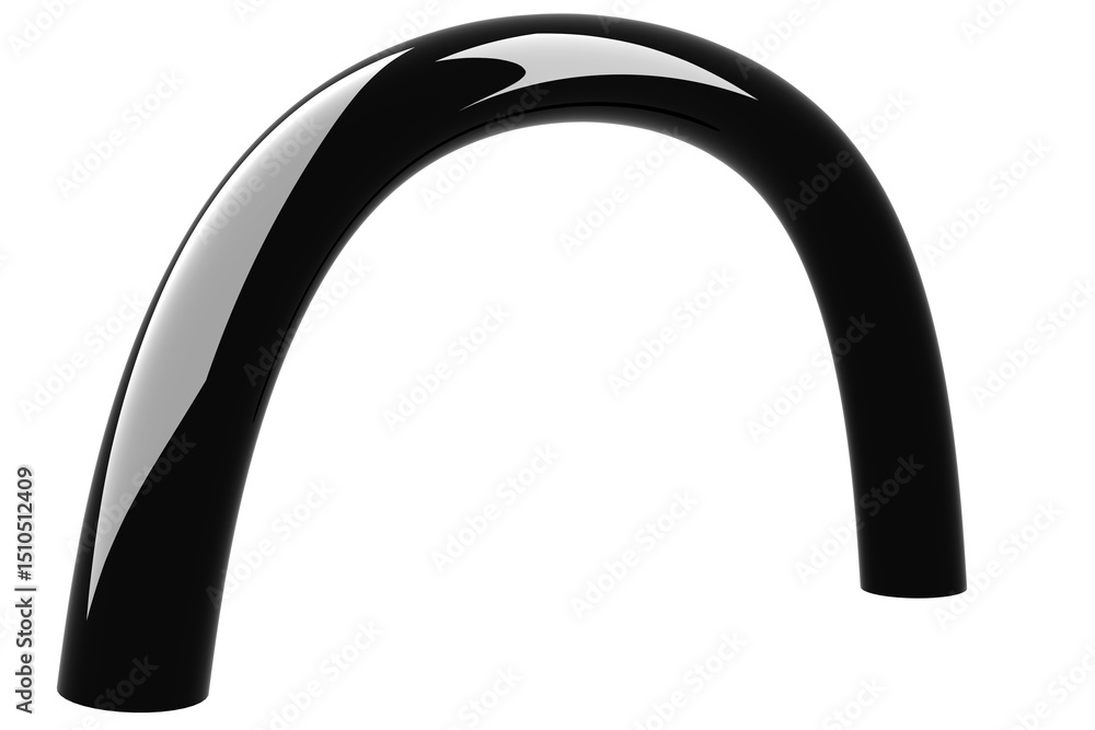Aufkleber 3d shiny abstract shape object, 3d rendering glossy steel, sleek shape design element, futuristic, s