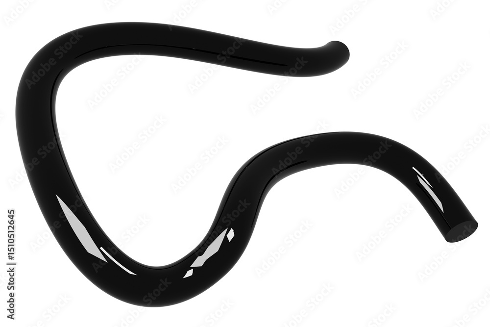 Aufkleber 3d shiny abstract shape object, 3d rendering glossy steel, sleek shape design element, futuristic, s