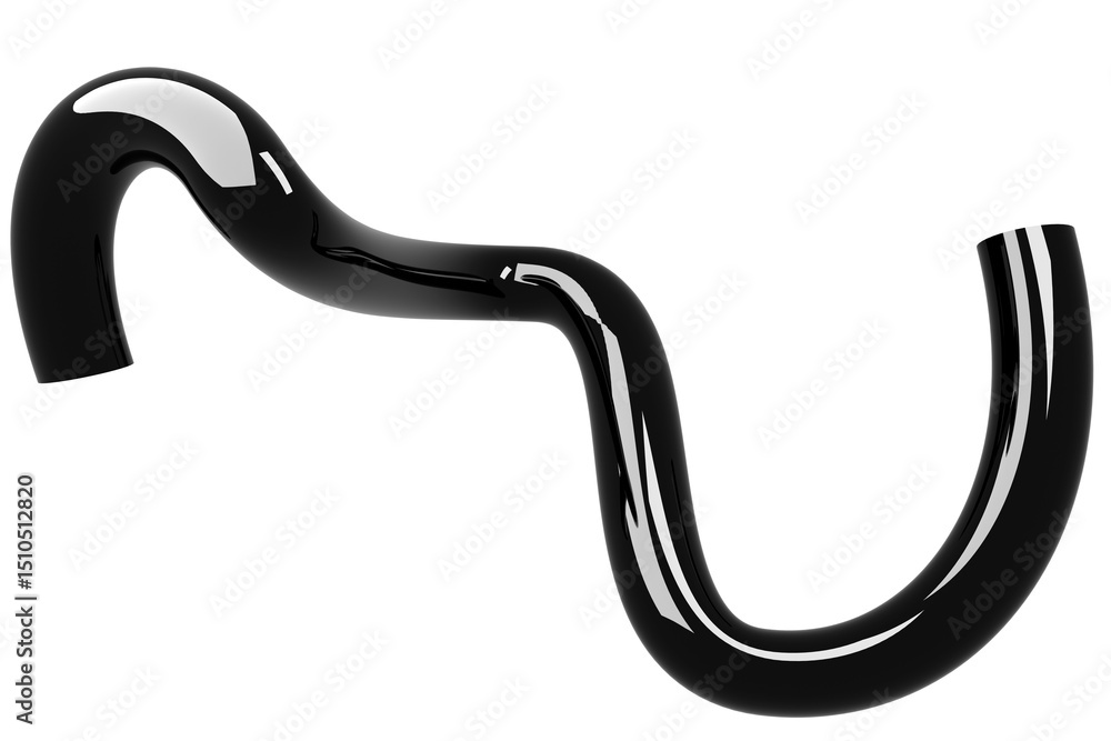 Poster 3d shiny abstract shape object, 3d rendering glossy steel, sleek shape design element, futuristic, s