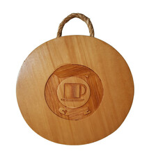 Brown circle wooden decorative object