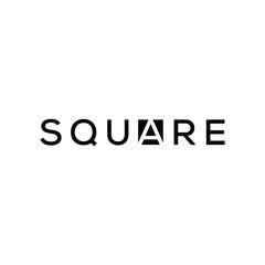 square logo design vector, typography text square graphic symbol