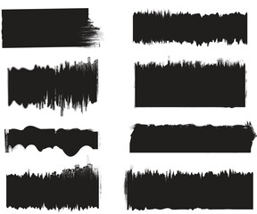 set of black ink splashes