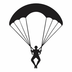 silhouette of a paraglider