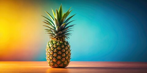 Surreal Pineapple Minimalism: Vivid Background Candid Photo