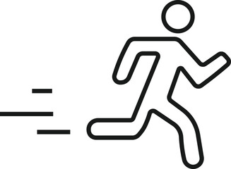 Run fast icon. man walk fast icon